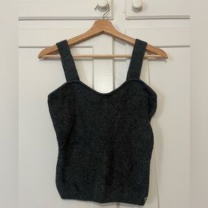 Guess Charcoal Grey Sweater-Knit Tank Top – Size L